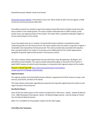 Dental Micromotors Market