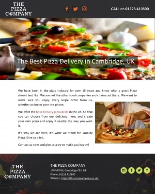 The Best Pizza Delivery in Cambridge, UK