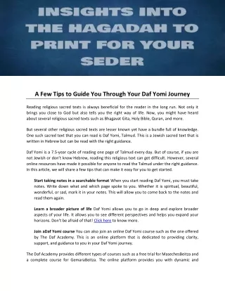 A Few Tips to Guide You Through Your Daf Yomi Journey
