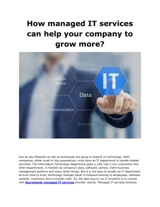 how managed it services can help your company
