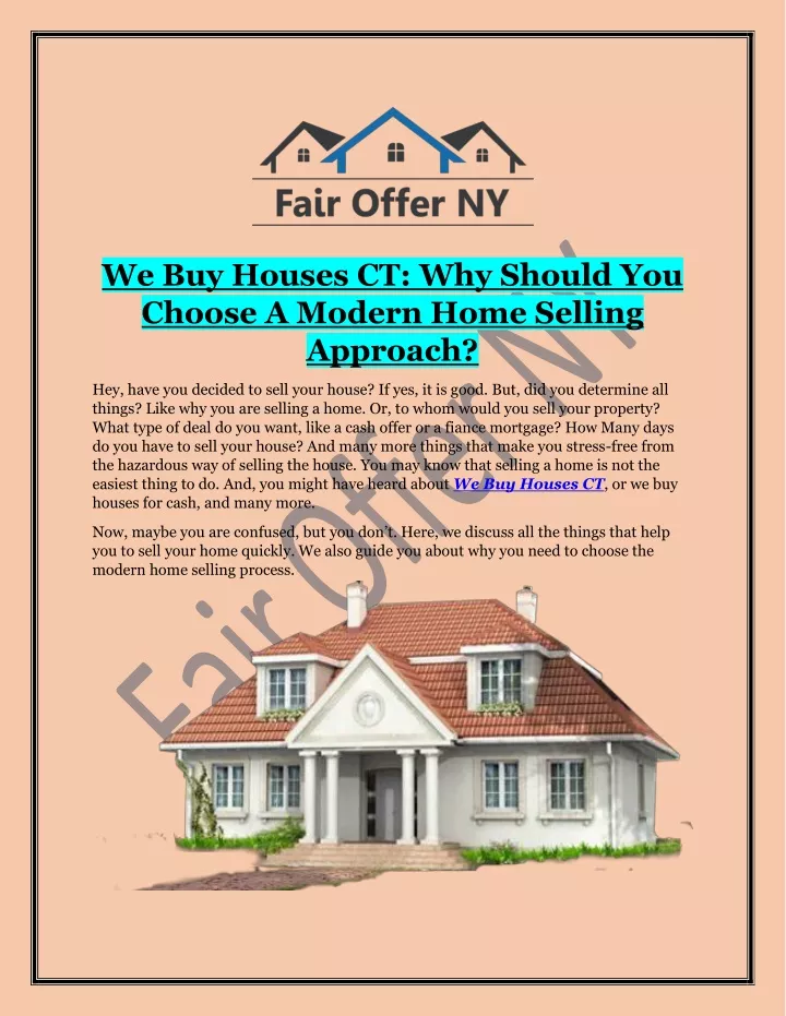 we buy houses ct why should you choose a modern