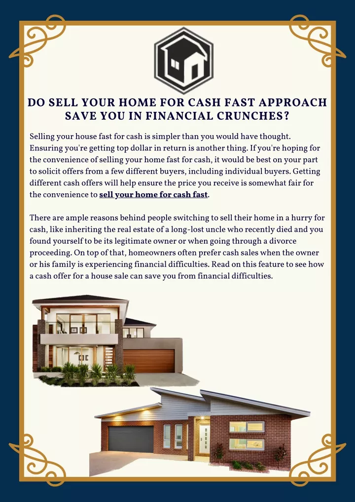 do sell your home for cash fast approach save