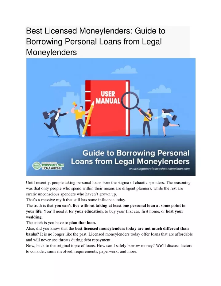 best licensed moneylenders guide to borrowing