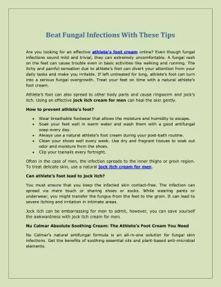 beat fungal infections with these tips