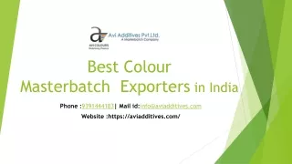 Best Colour Masterbatch  Exporters in India