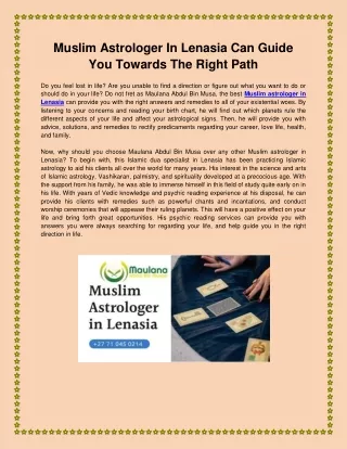Muslim Astrologer In Lenasia Can Guide You Towards The Right Path