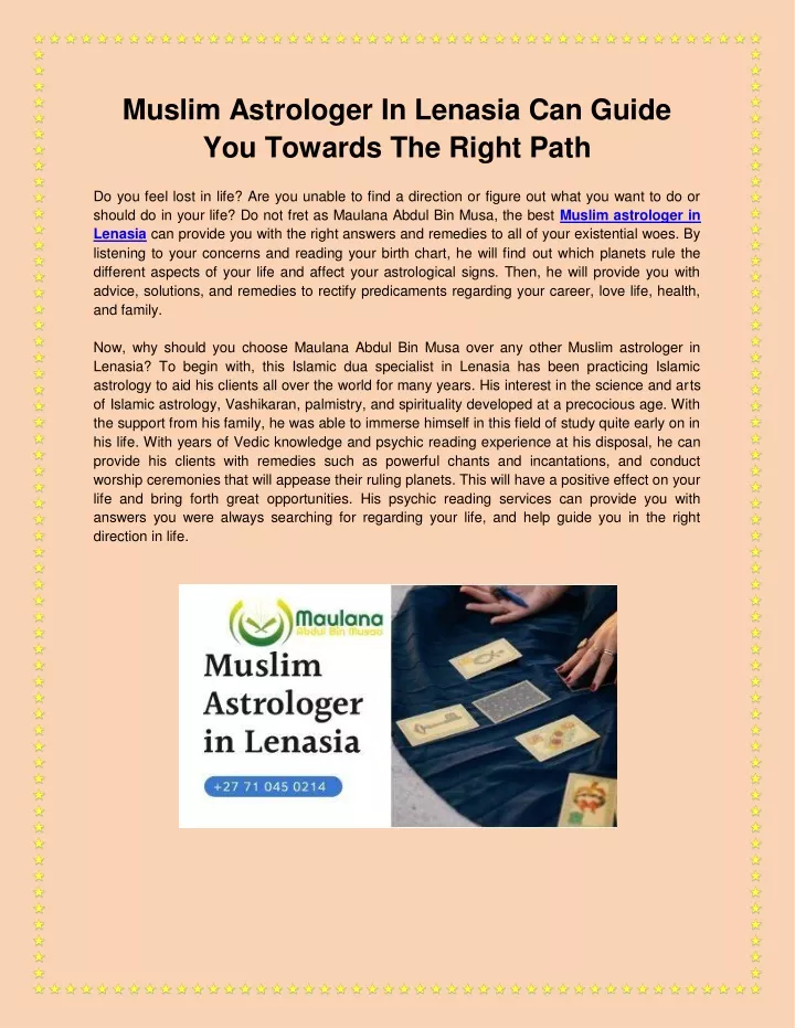 muslim astrologer in lenasia can guide