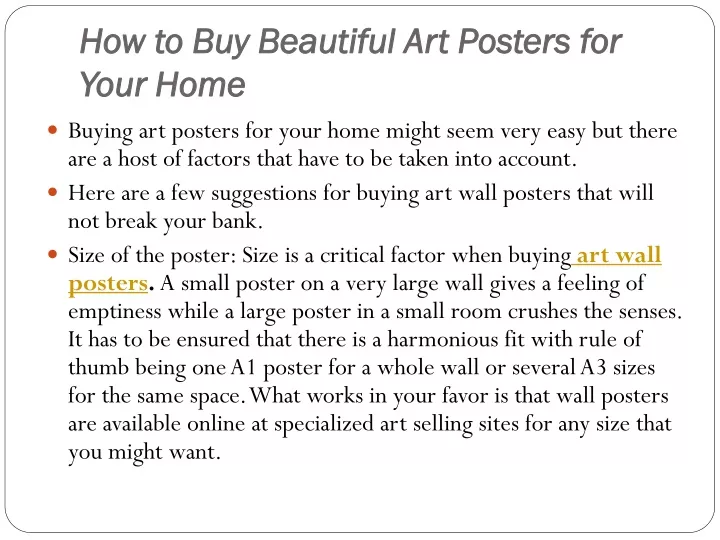 how to buy beautiful art posters for your home
