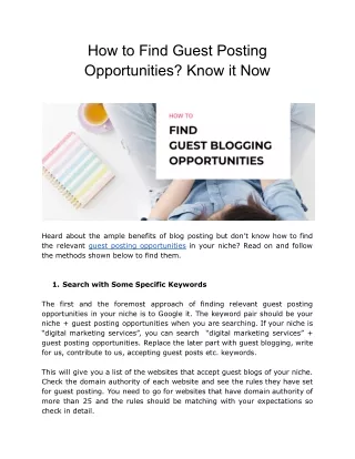 how to find guest posting opportunities know