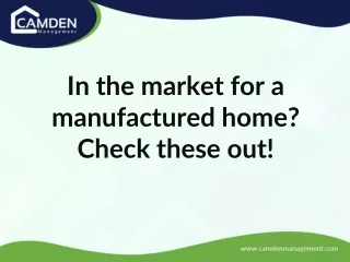 In the market for a manufactured home? Check these out!