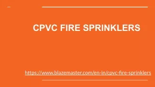 BlazeMaster CPVC fire sprinkler