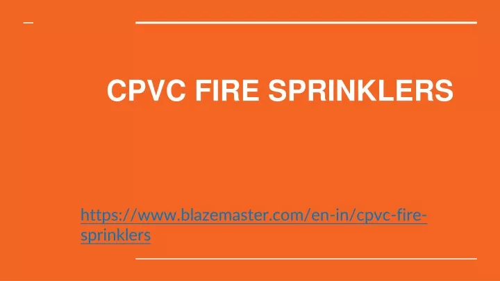 cpvc fire sprinklers