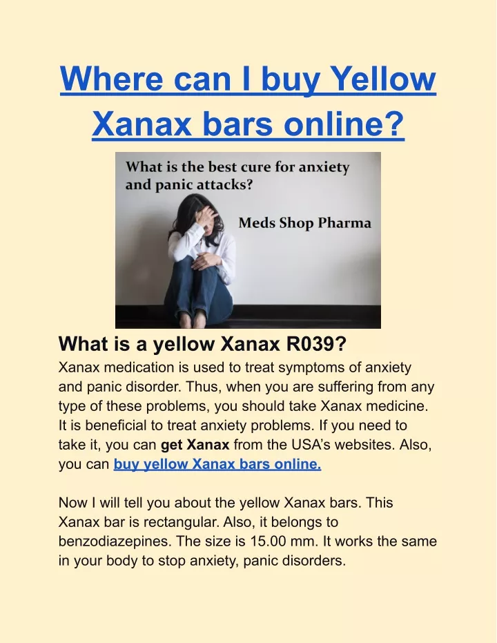 where can i buy yellow xanax bars online