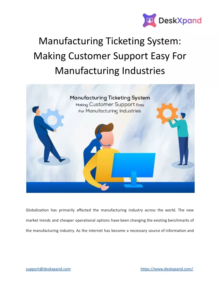 manufacturing ticketing system making customer