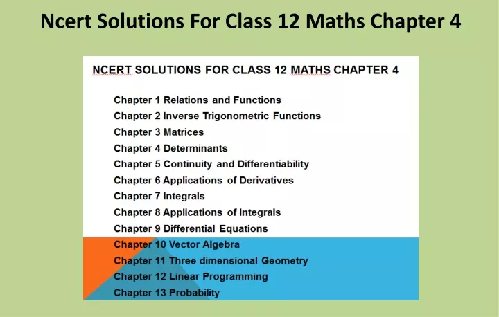ncert solutions for class 12 maths chapter 4