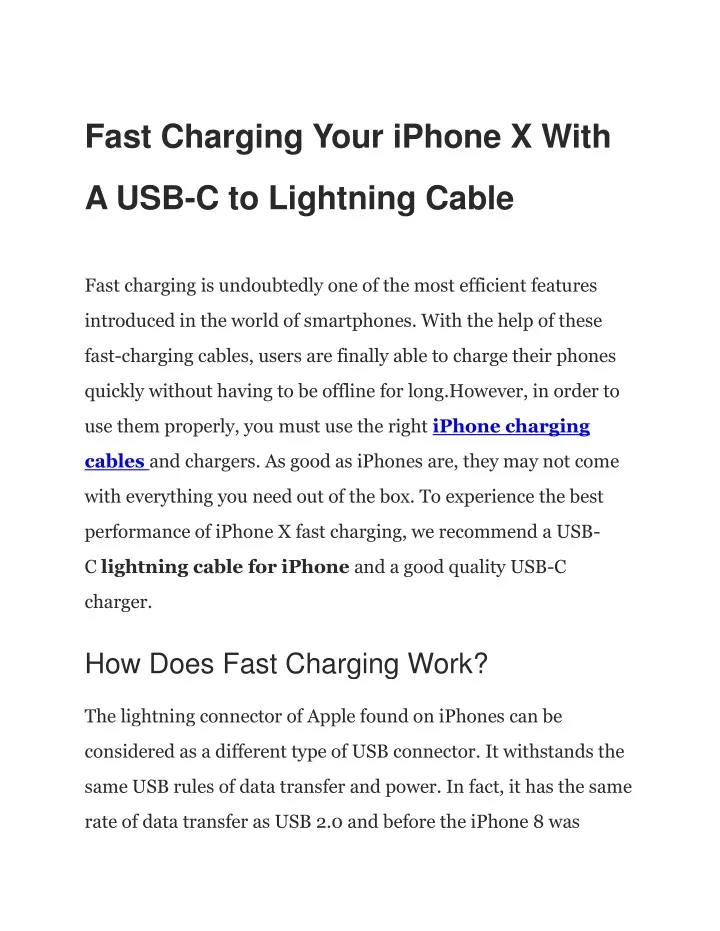 fast charging your iphone x with