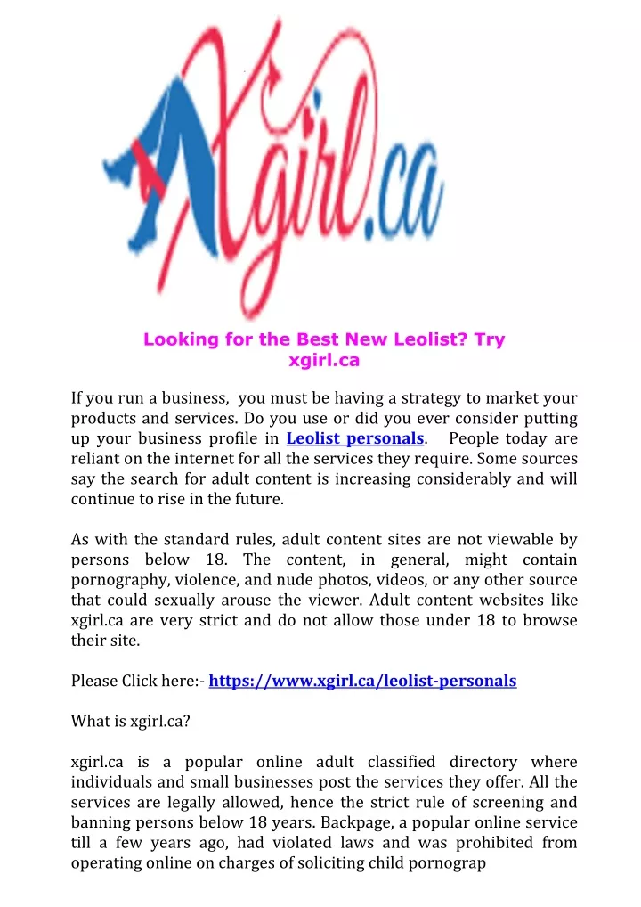 looking for the best new leolist try xgirl ca