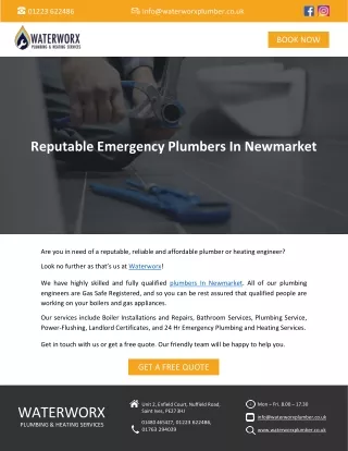 Reputable Emergency Plumbers In Newmarket