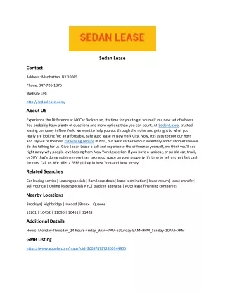 sedan lease
