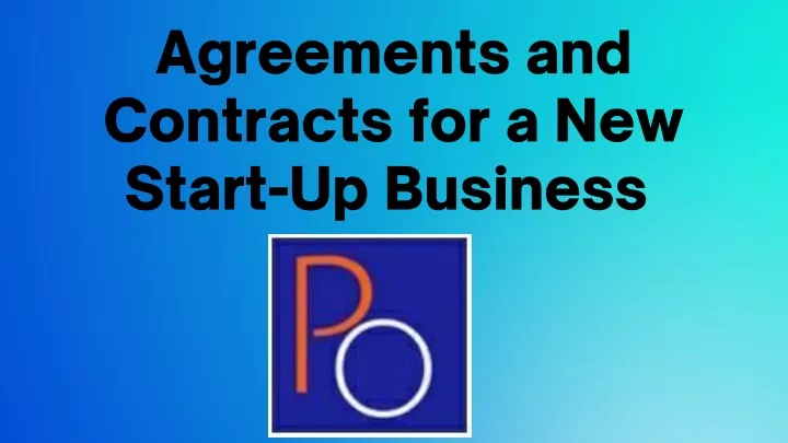 agreements and contracts for a new start