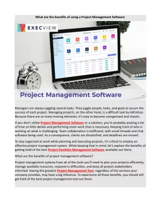 What are the benefits of using a project management software