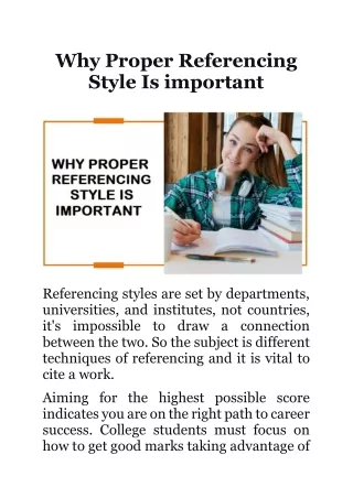 Why Proper Referencing Style Is important