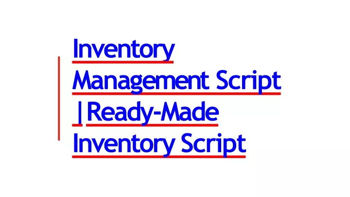 inventory mana g emen t script ready made