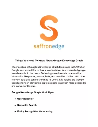 Things You Need To Know About Google Knowledge Graph
