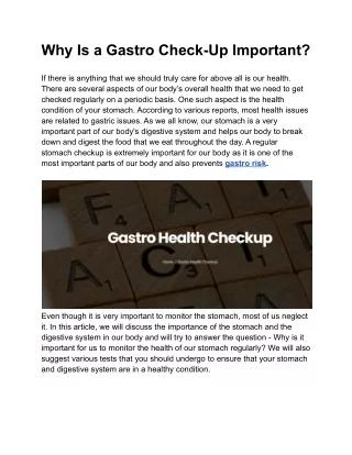 Why Gastro Checkup Is Important