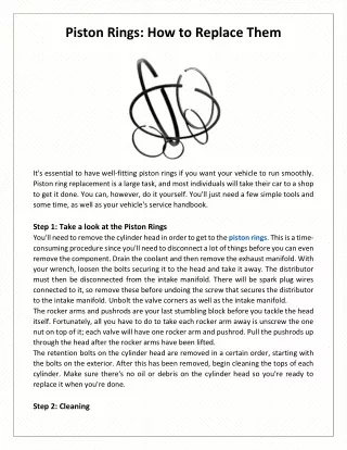 Piston Rings How to Replace Them