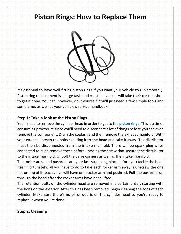 piston rings how to replace them