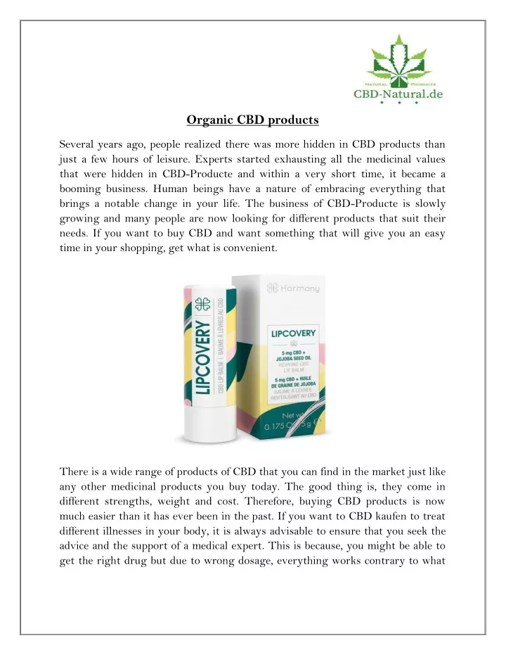 organic cbd products