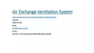 air exchange ventilation s ystem