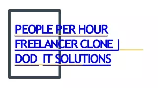 Best Readymade People Per Hour Clone Script - DOD IT Solutions
