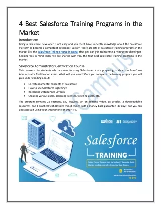 4 best salesforce training programs in the 4 best