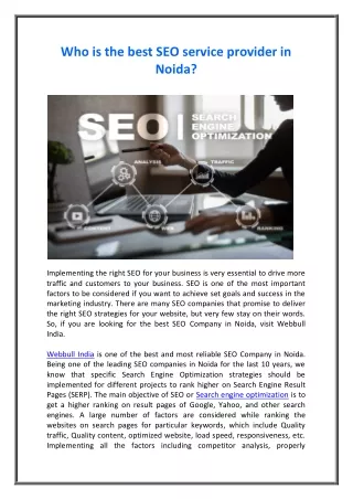 who is the best seo service provider in noida