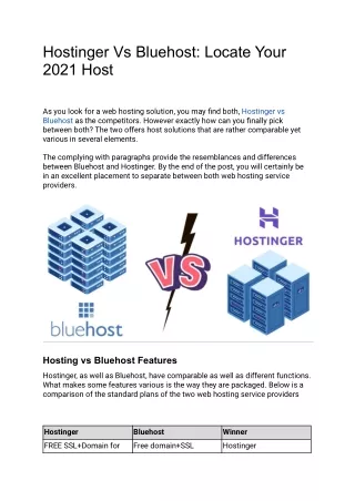 Hostinger Vs Bluehost: Locate Your 2021 Host