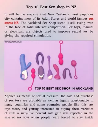 Top 10 sex stores NZ