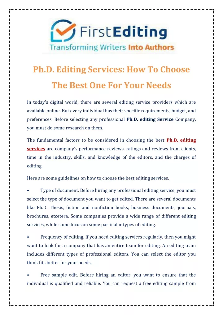 ph d editing services how to choose