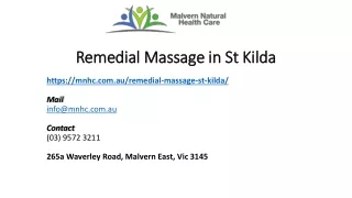 remedial massage in st kilda