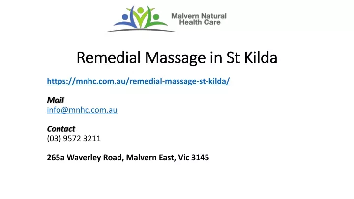 remedial massage in st kilda