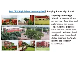 Best CBSE school in Aurangabad | Stepping Stone High School