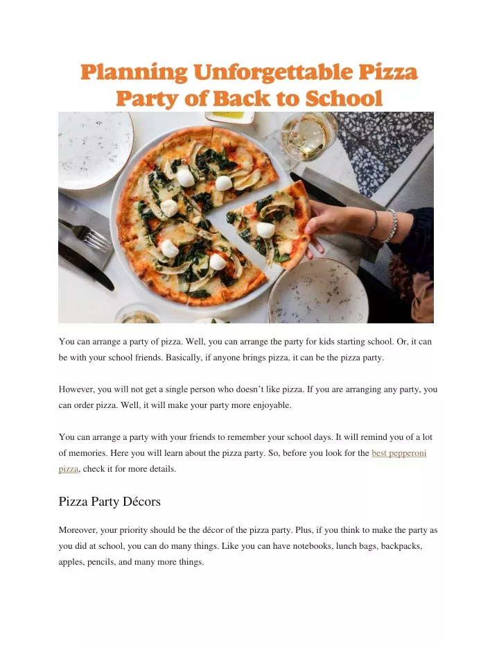 planning unforgettable pizza party of back