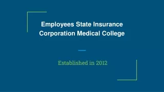 ESIC Medical College Admission