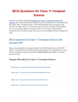 mcq questions for class 11 computer science