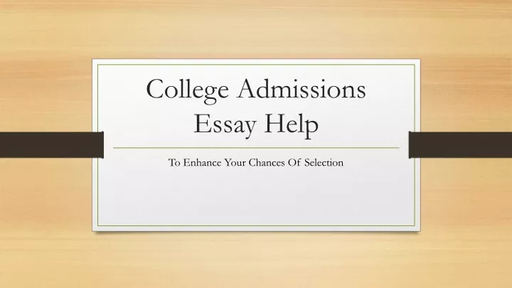 college admissions essay help