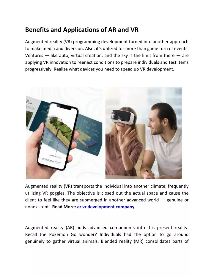 benefits and applications of ar and vr