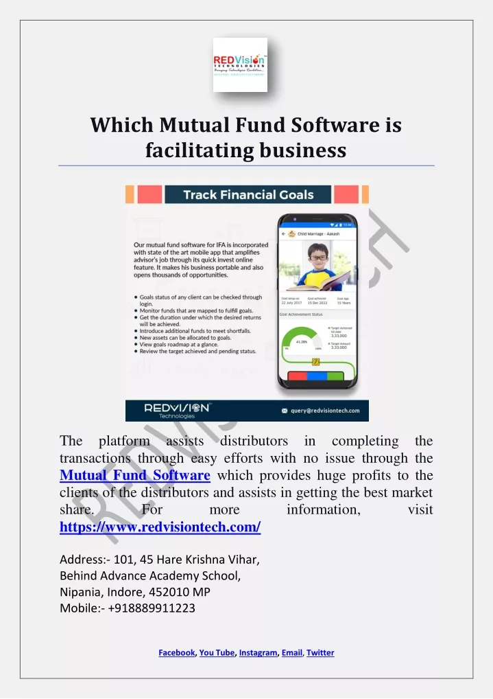 which mutual fund software is facilitating