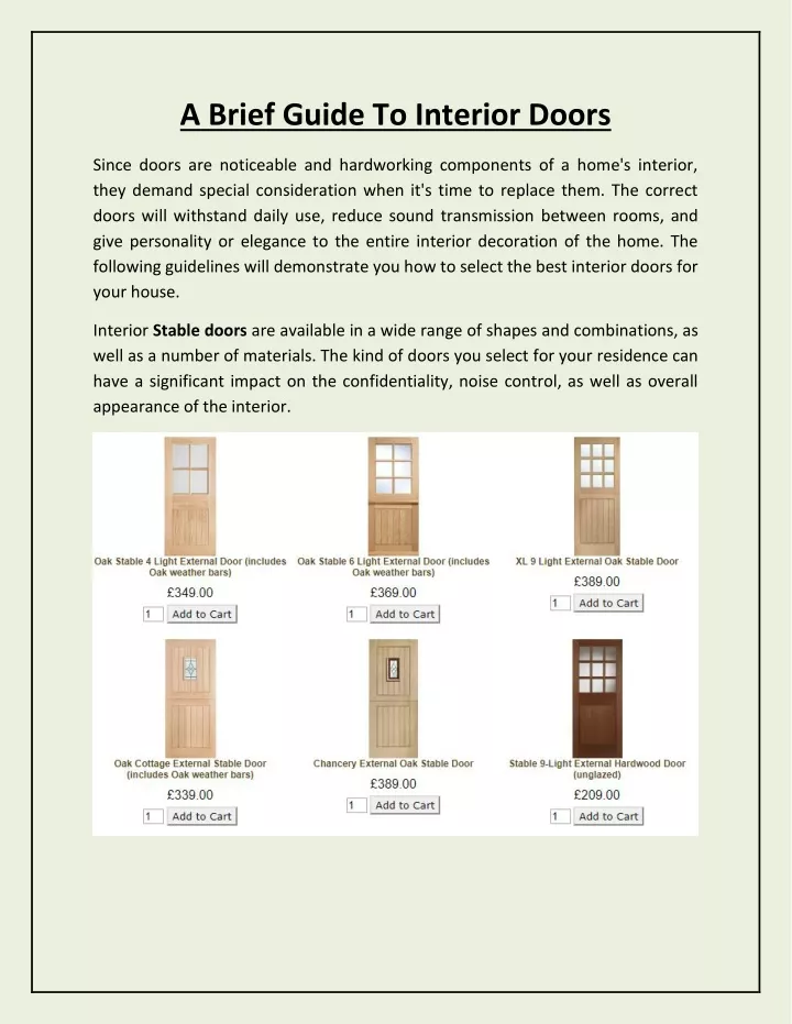 a brief guide to interior doors