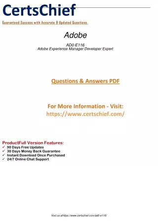 AD0-E116 Look at our Exam Preparation Products